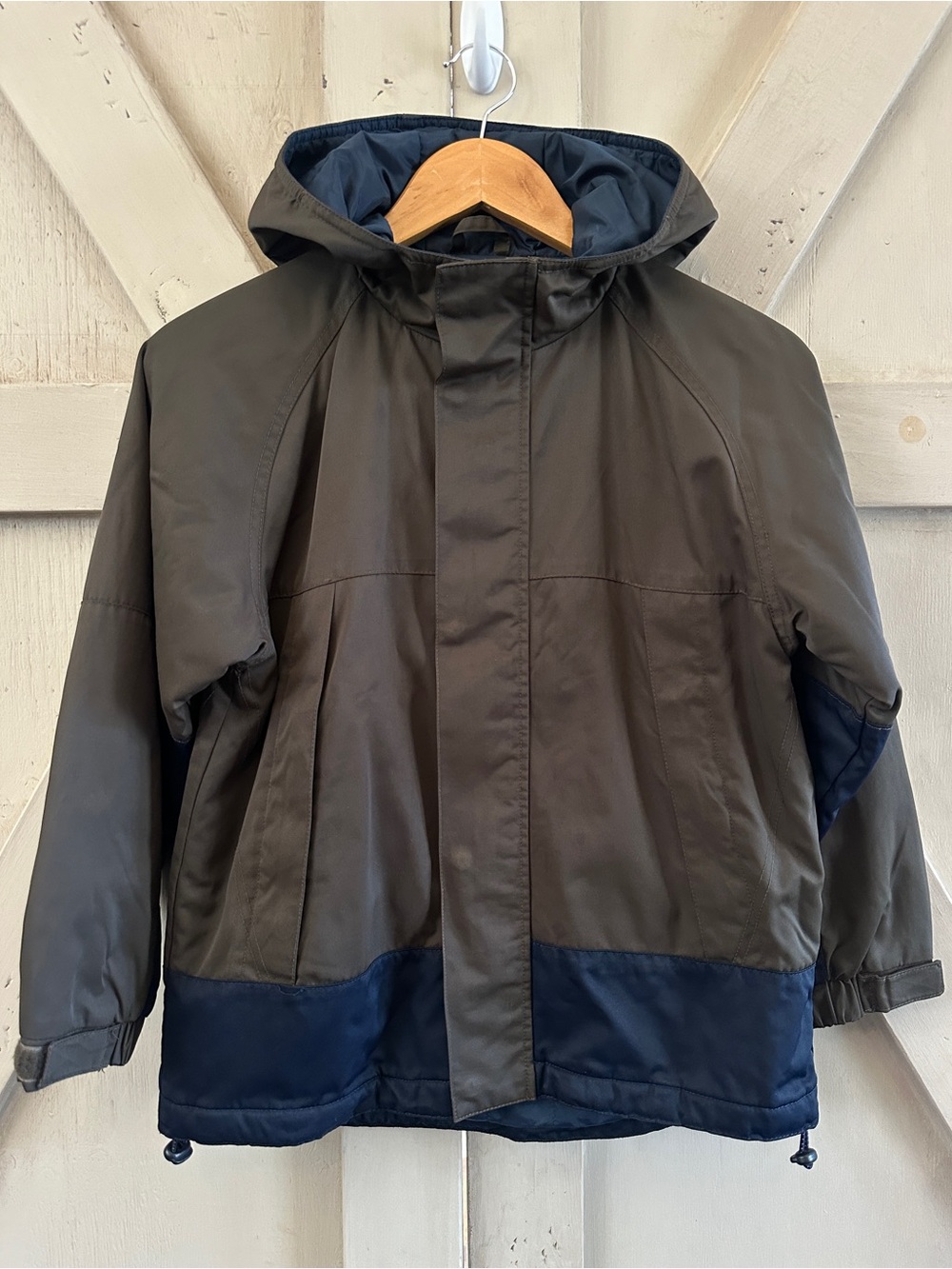 Eddie Bauer Kids Youth Medium Hooded Insulated Jacket Olive/Navy